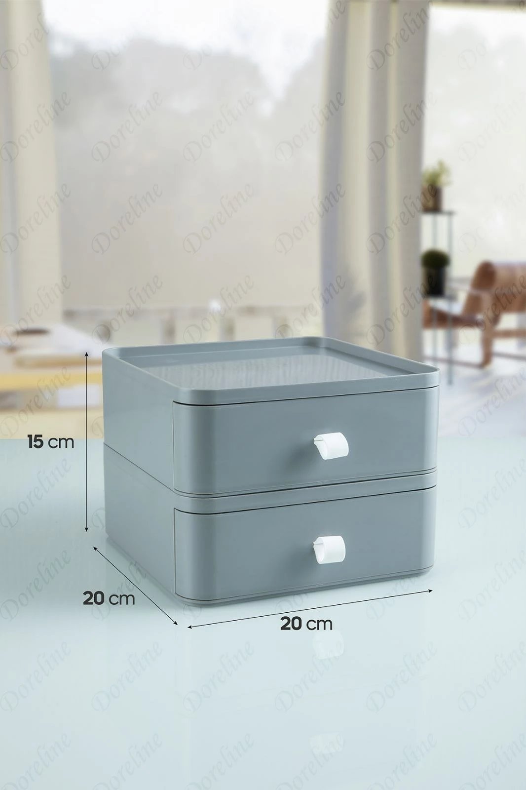 Organizues për make-up, gri, 2 copë, OMS-002-G