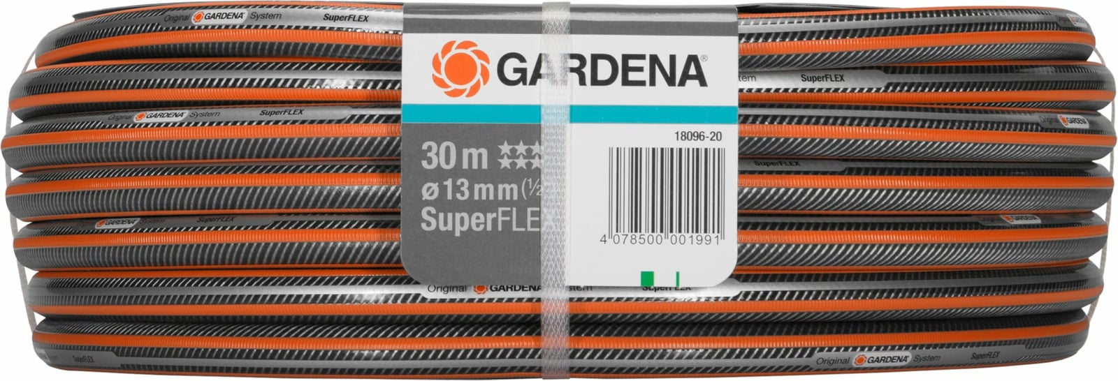 Zorrë uji GARDENA Premium SuperFLEX 30m, 13mm, gri/portokalli