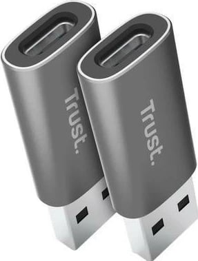 Adapter Trust CALYX USB-A në USB-C, 2 copa, gri