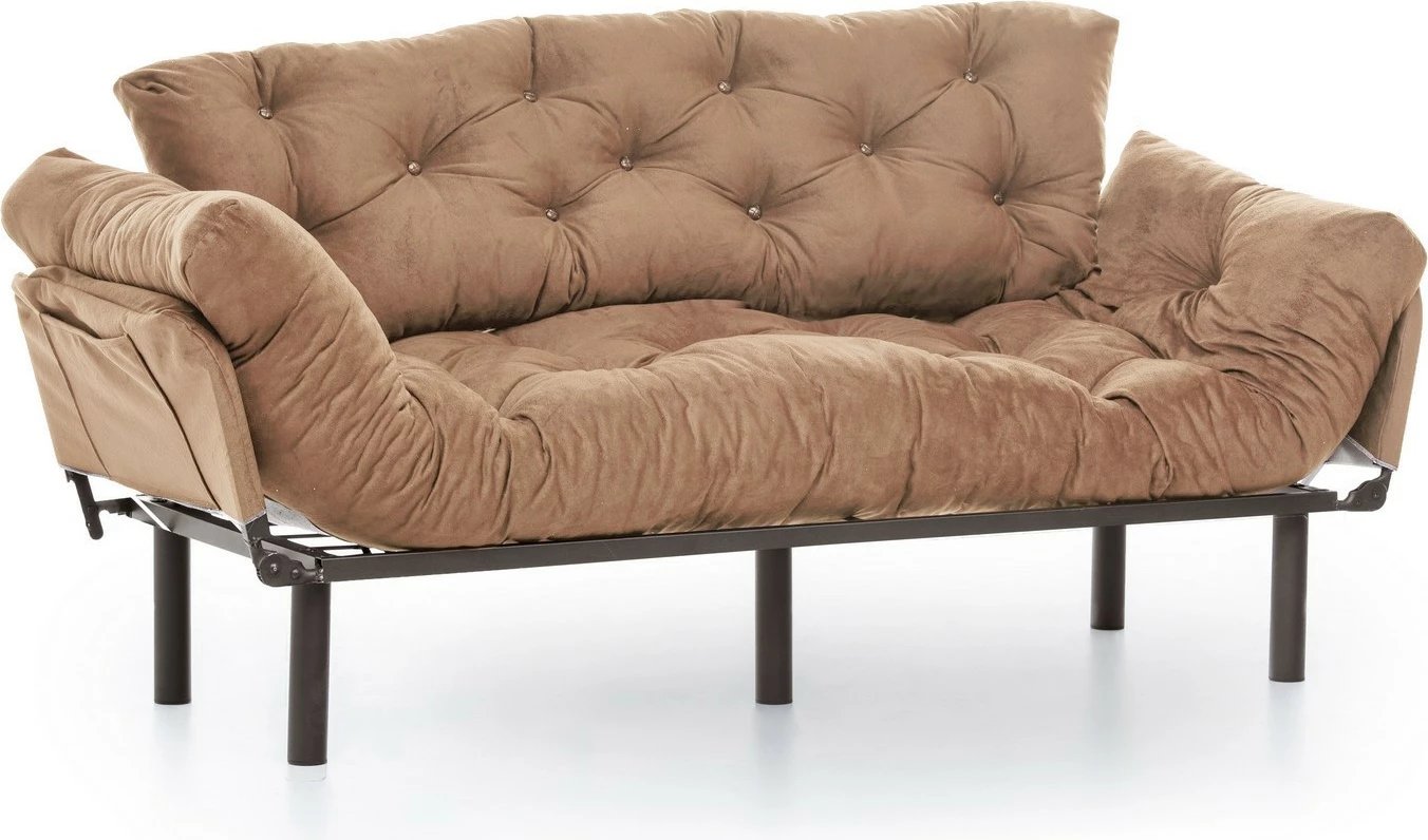 Divan-krevat treshe Nitta, kafe e çelët Divan-krevat treshe Nitta, kafe e çelët