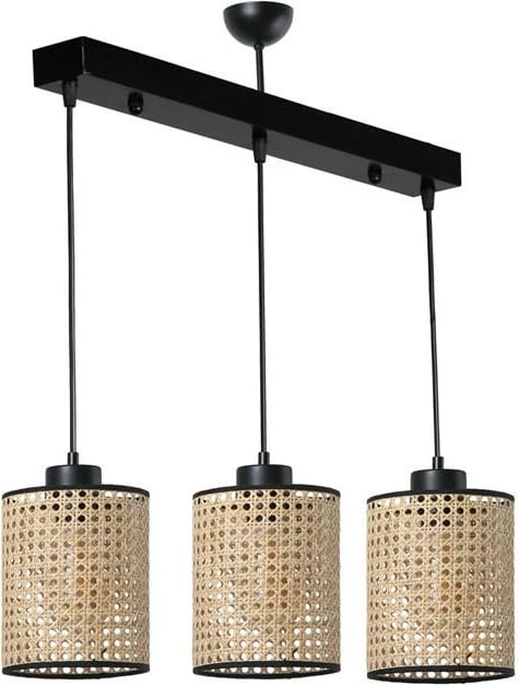 Llambadar Opviq, tre llamba, ratan, model April, varëse në rresht