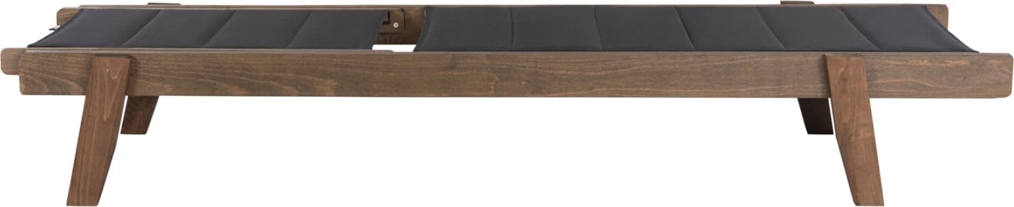 Shezlong plazhi MILOS FH10685.03 dru ahu, ngjyrë arre, mbulesë jastëku tekstilene e zezë 204x65x92,5H cm