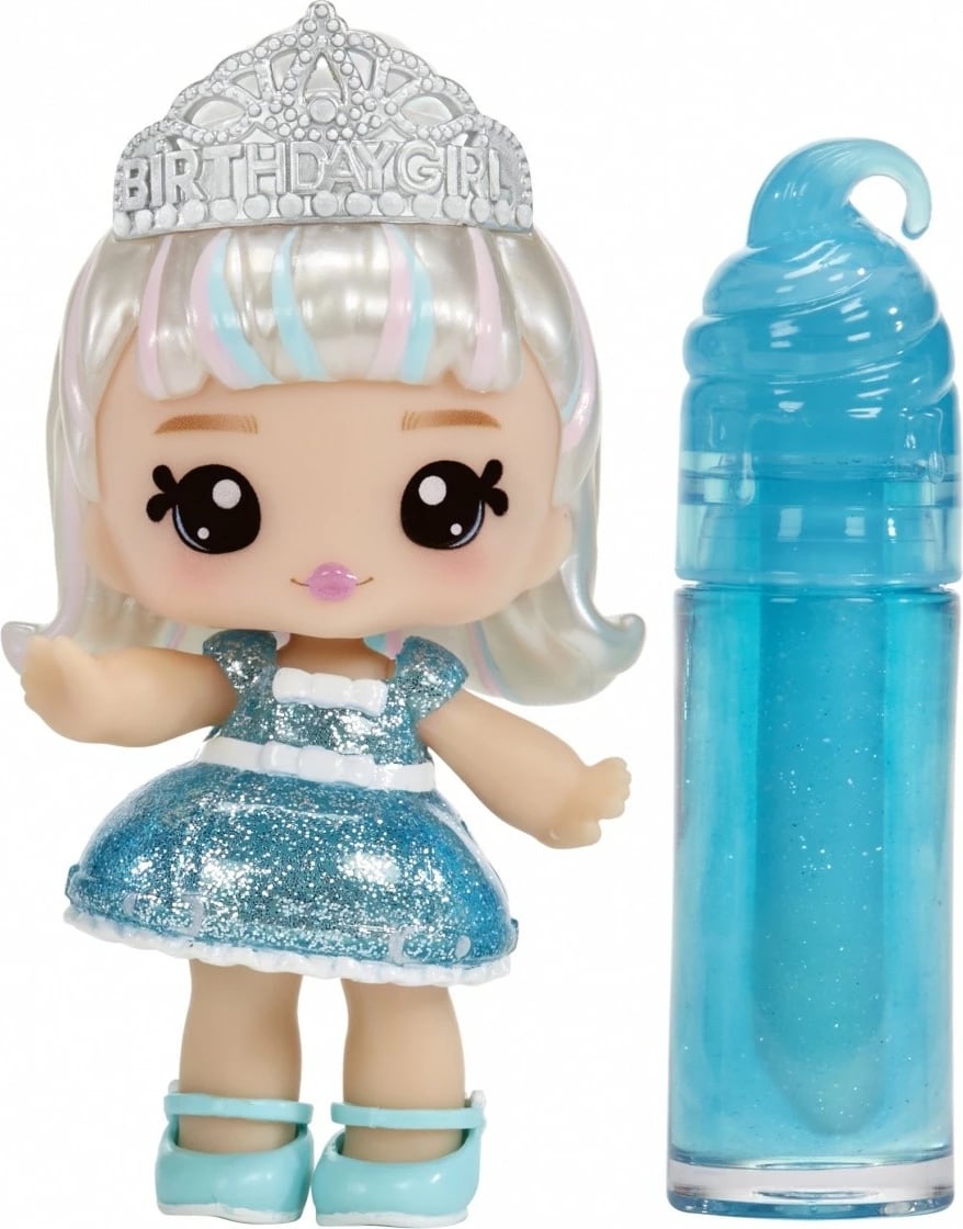 Set lodër Yummiland Lipgloss MGA Callie Birthday Cake me kukull dhe lipgloss, kaltër