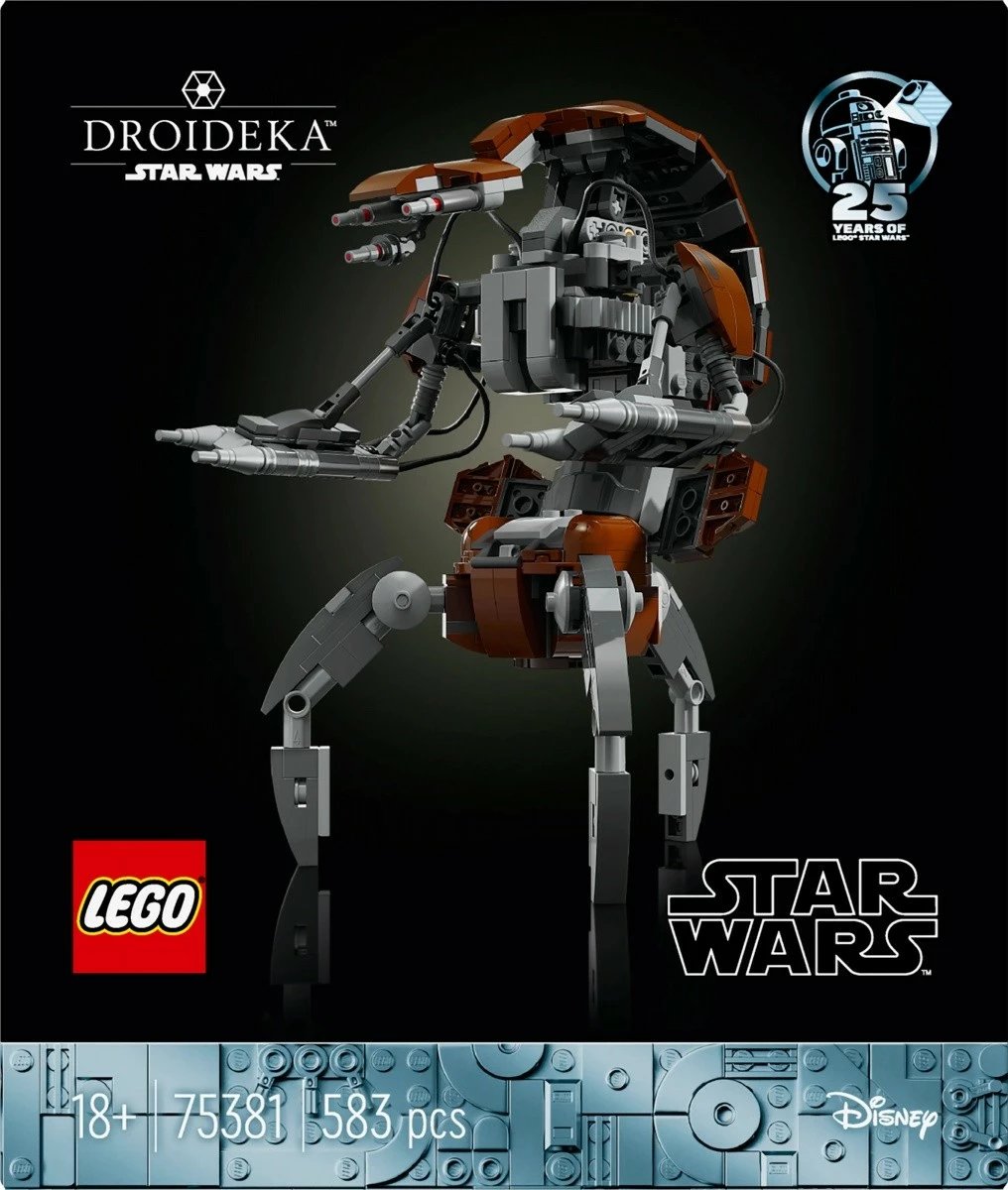 Set LEGO Star Wars Droideka 75381, 583 pjesë, për të rritur, Kafe/Gri
