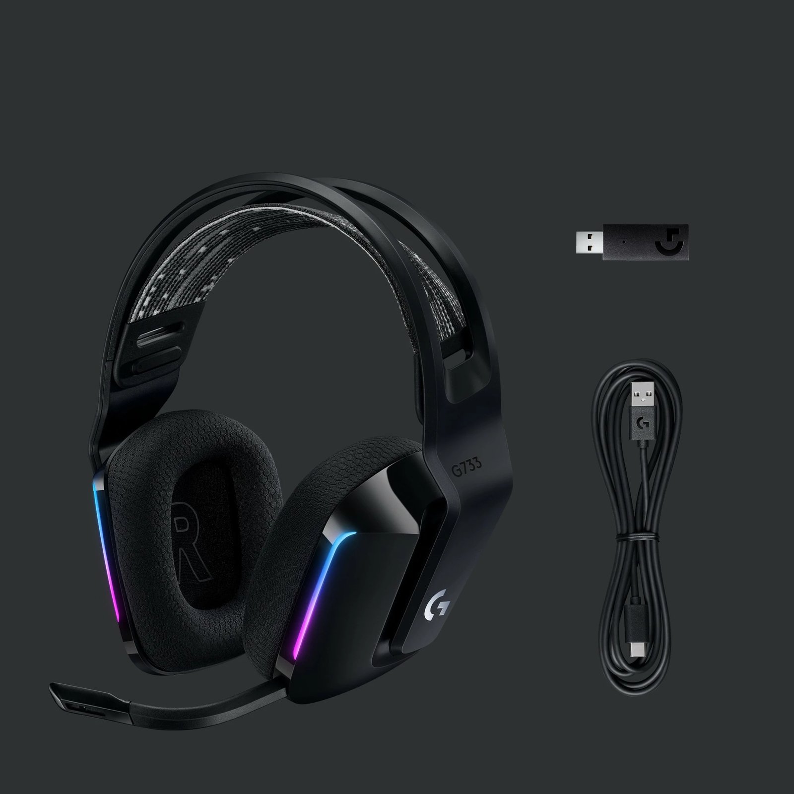 Kufje gaming Logitech G G733 LIGHTSPEED, wireless, RGB, e zezë