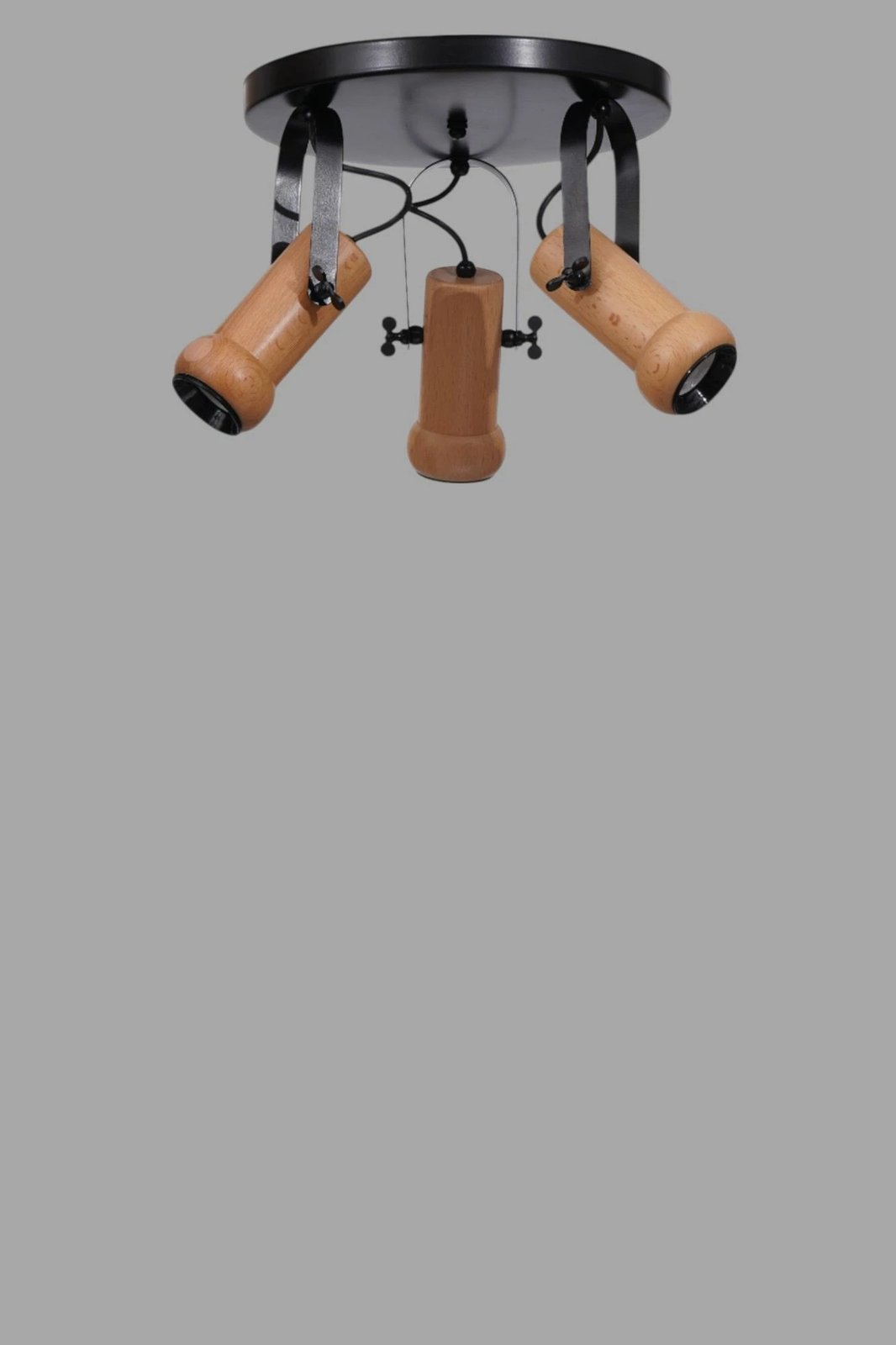 Llambadar Opviq, metal dhe dru, 9000-3, ngjyrë e zezë dhe lis