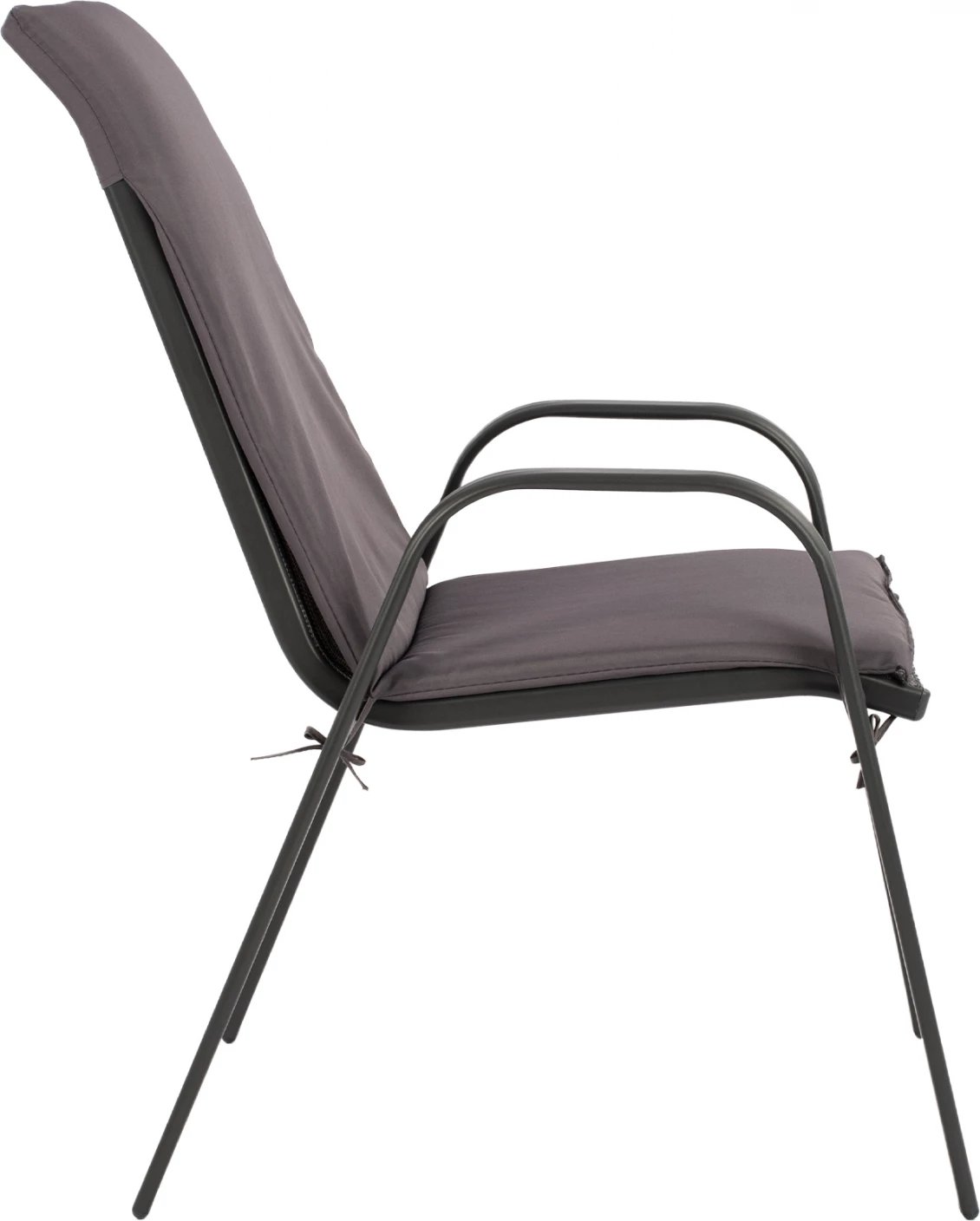 Karrige për jashtë Leon, ngjyrë metalike gri me jastëk gri, FH10573.01, 54x70x93 cm