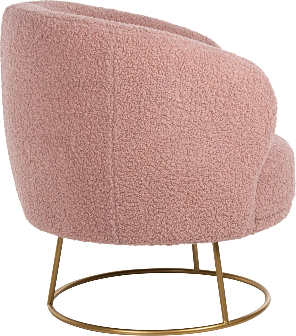 Karrige ARIEN FH8403.22, stof boucle, ngjyrë rozë e zbehtë, bazë metalike ari, 78x75x84H cm