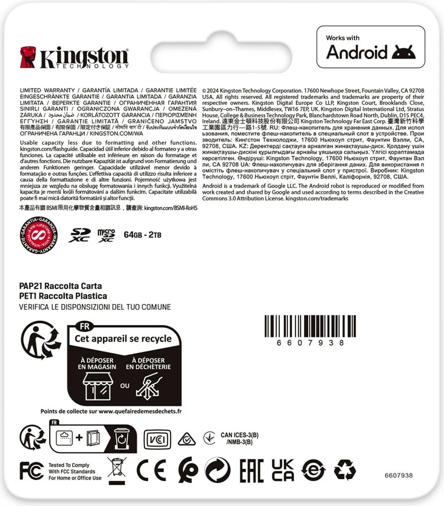 Kartelë memorie microSDXC Kingston Canvas Go Plus Gen4 512GB me adapter, Turquoise