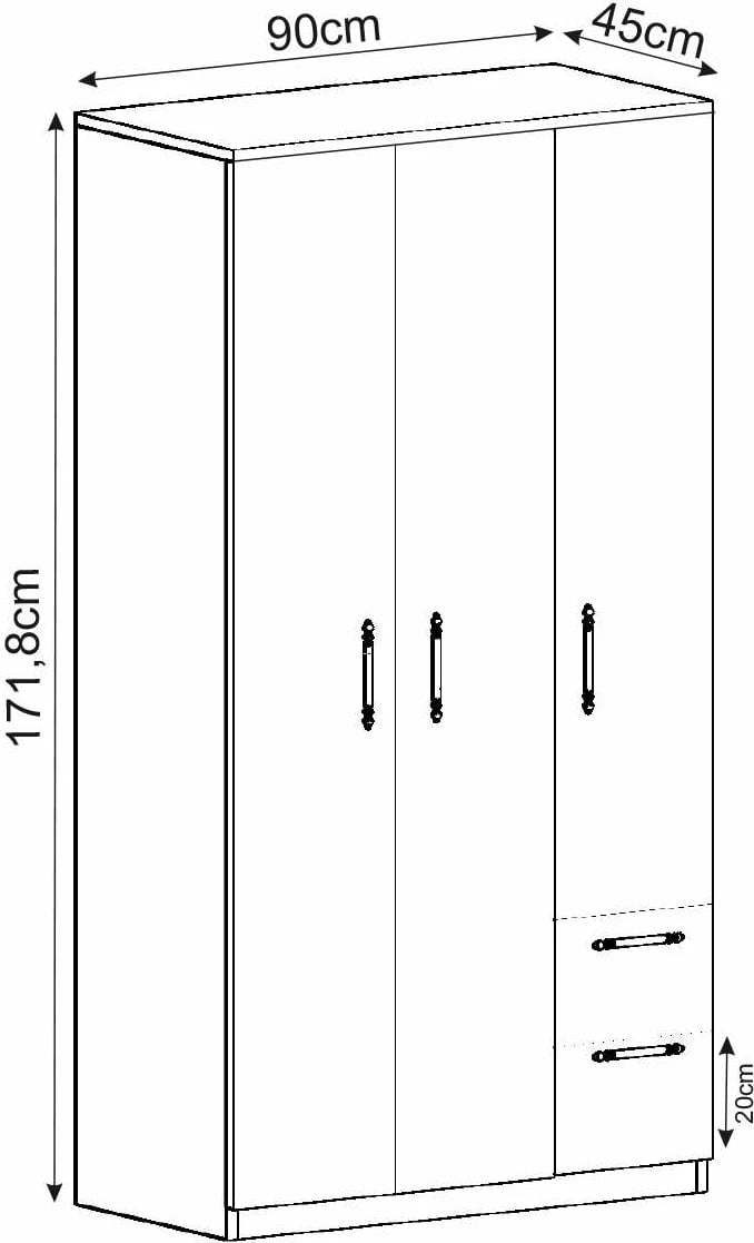 Dollap Skye Decor, ngjyrë e bardhë, Merlin