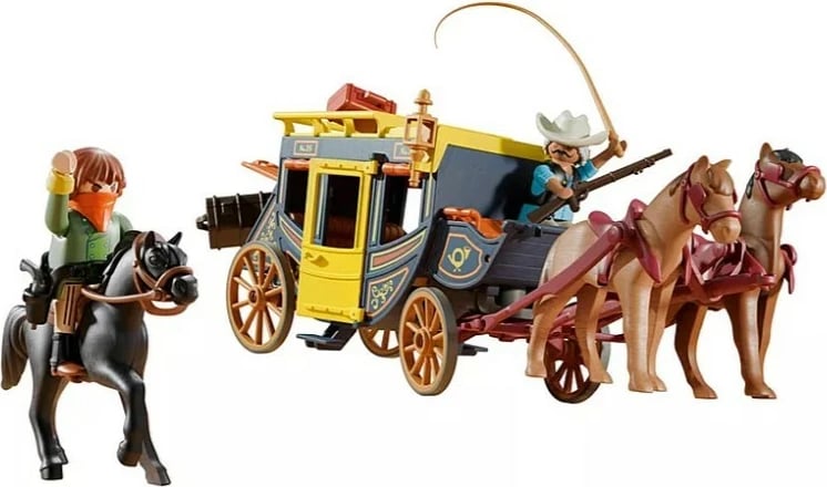 Set lodrash Playmobil 71862 Stagecoach Raid on the Wild West, 58 pjesë