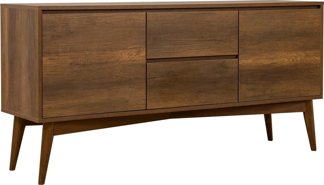 Set tavoline me karrige dhe konsolë, zgjatues, 5 pjesë, Skye Decor, Vina 02 1053, ngjyrë arre dhe antracit