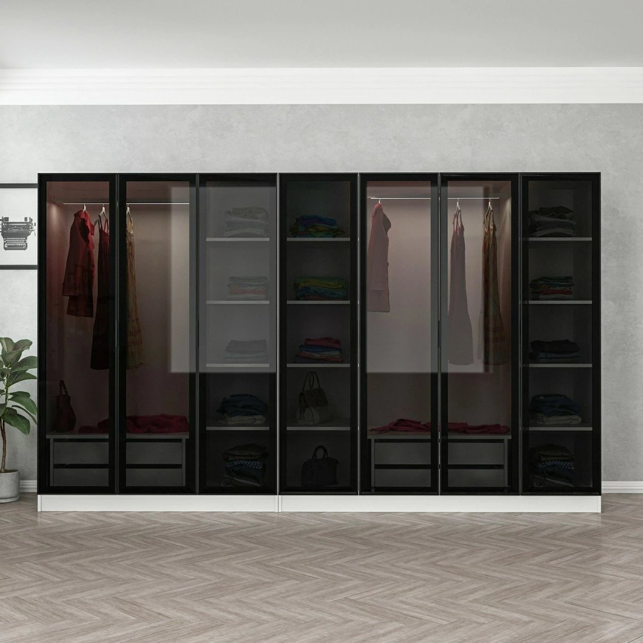 Dollap Skye Decor, i bardhë dhe i zi, 6640