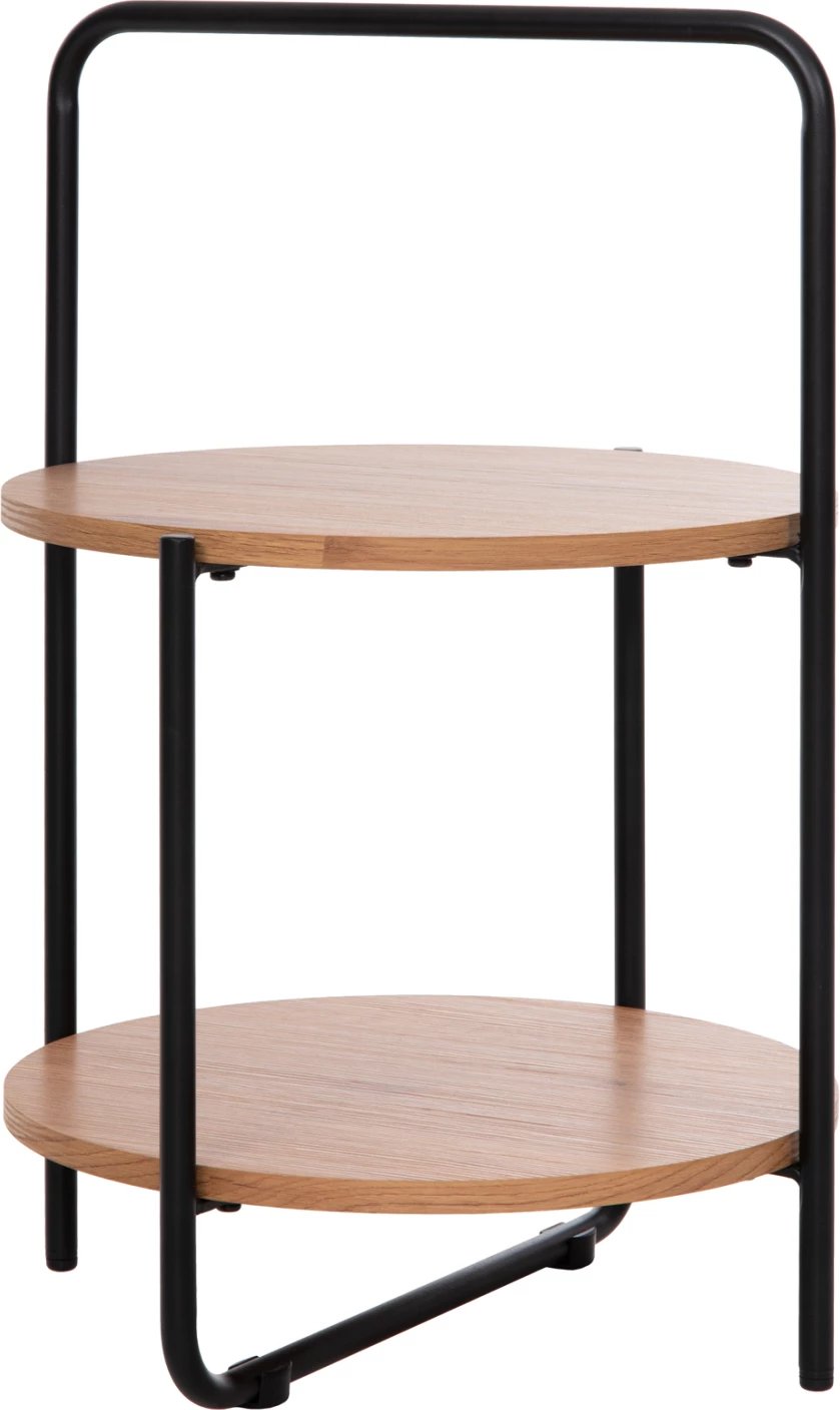 Tavolinë anësore SYLO, FH9618.01, MDF, ngjyrë natyrale, kornizë metalike e zezë, Φ44x66H cm