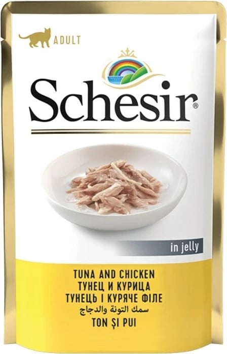 Ushqim për mace Schesir, tuna & pulë, 85 gr