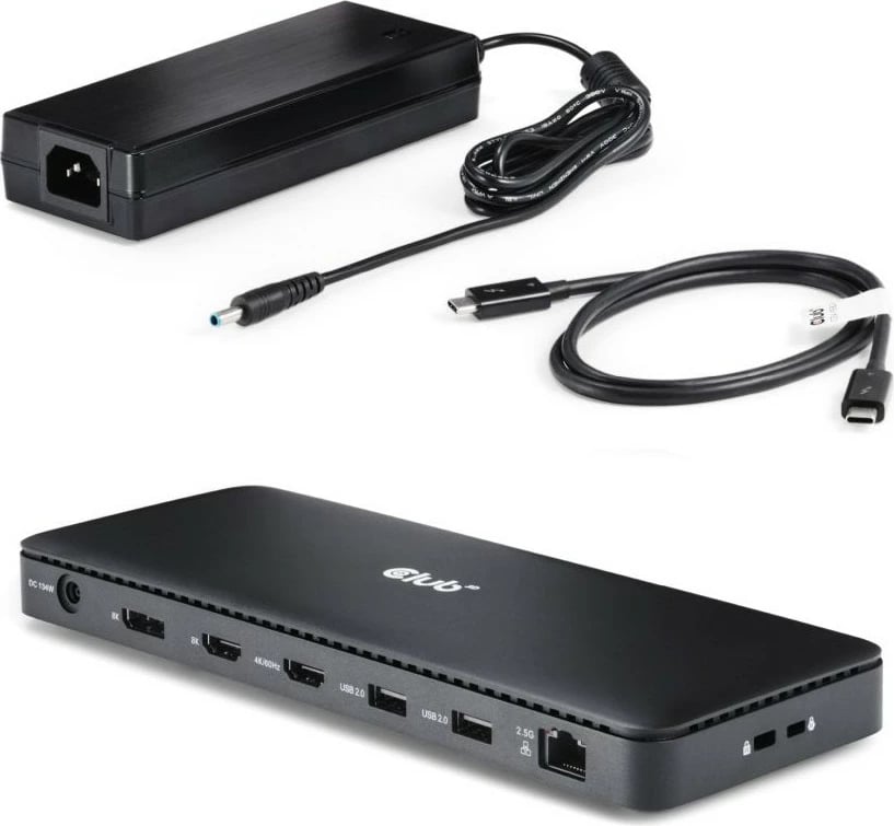 Docking station Club3D Thunderbolt4 12-in-1, universal, 3 ekrane, 0.8m, e zezë