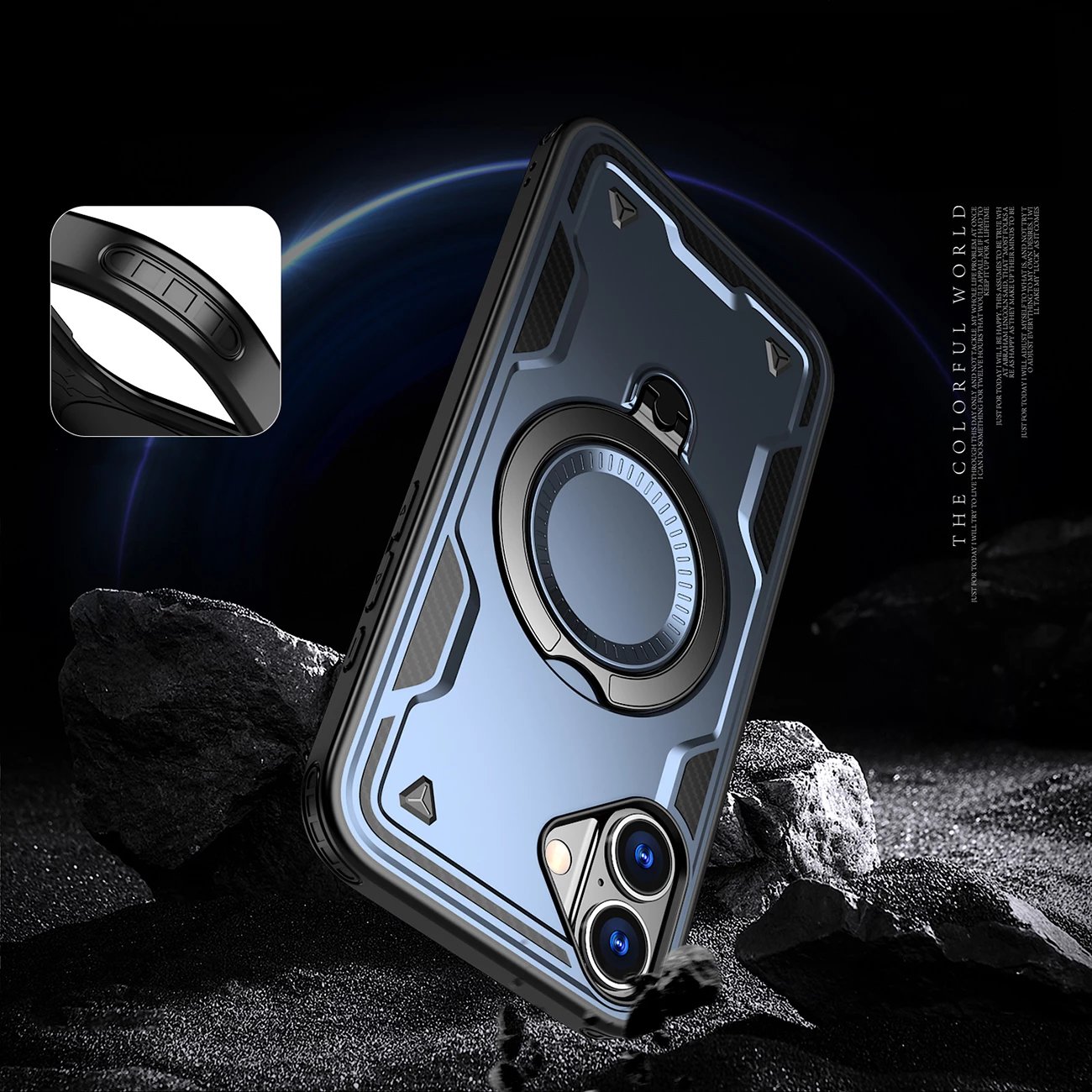 Mbështjellës Hurtel Hybrid Armor Trendy me MagSafe për iPhone 16 Plus, Blu