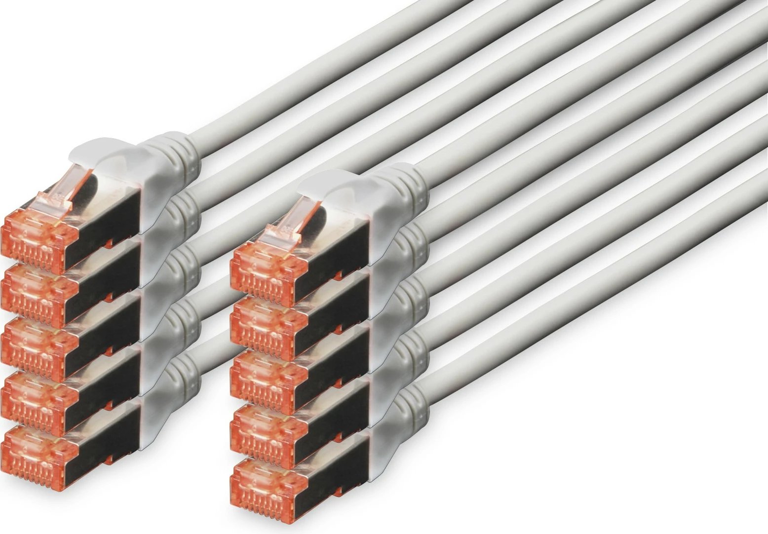 Kabllo rrjeti Digitus Cat6 S/FTP, 2m, set 10 copë, gri