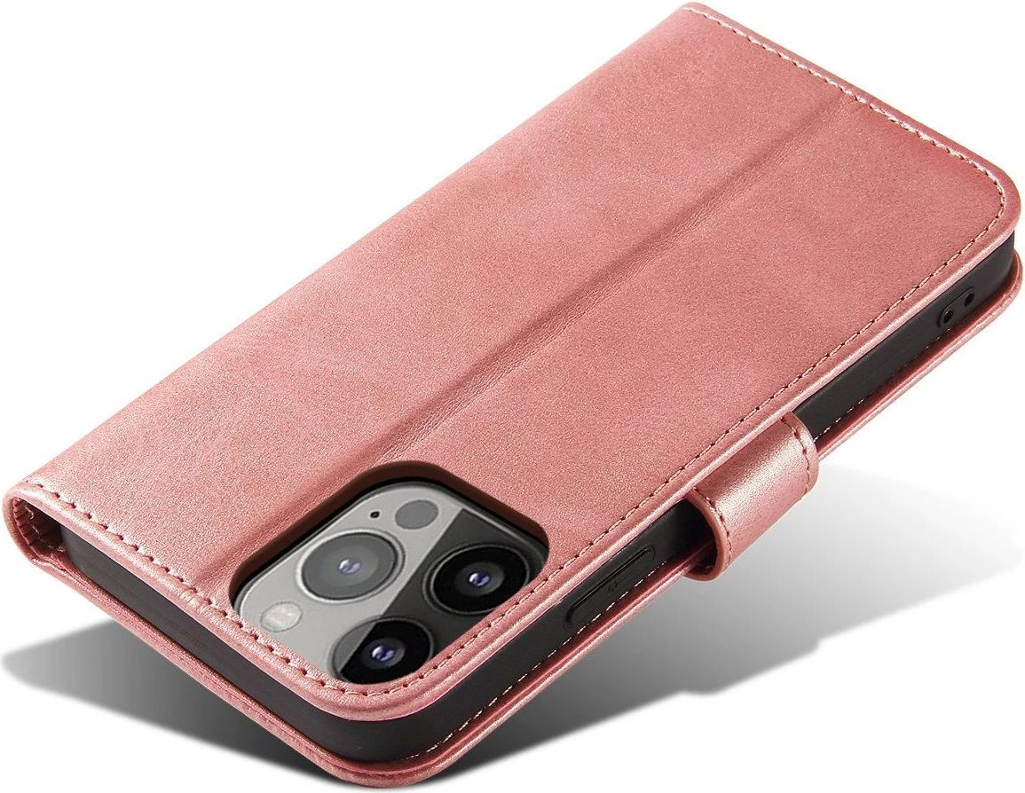Mbështjellës Hurtel Magnet Case për iPhone 14 Pro Max, portofol, qëndrim, rozë