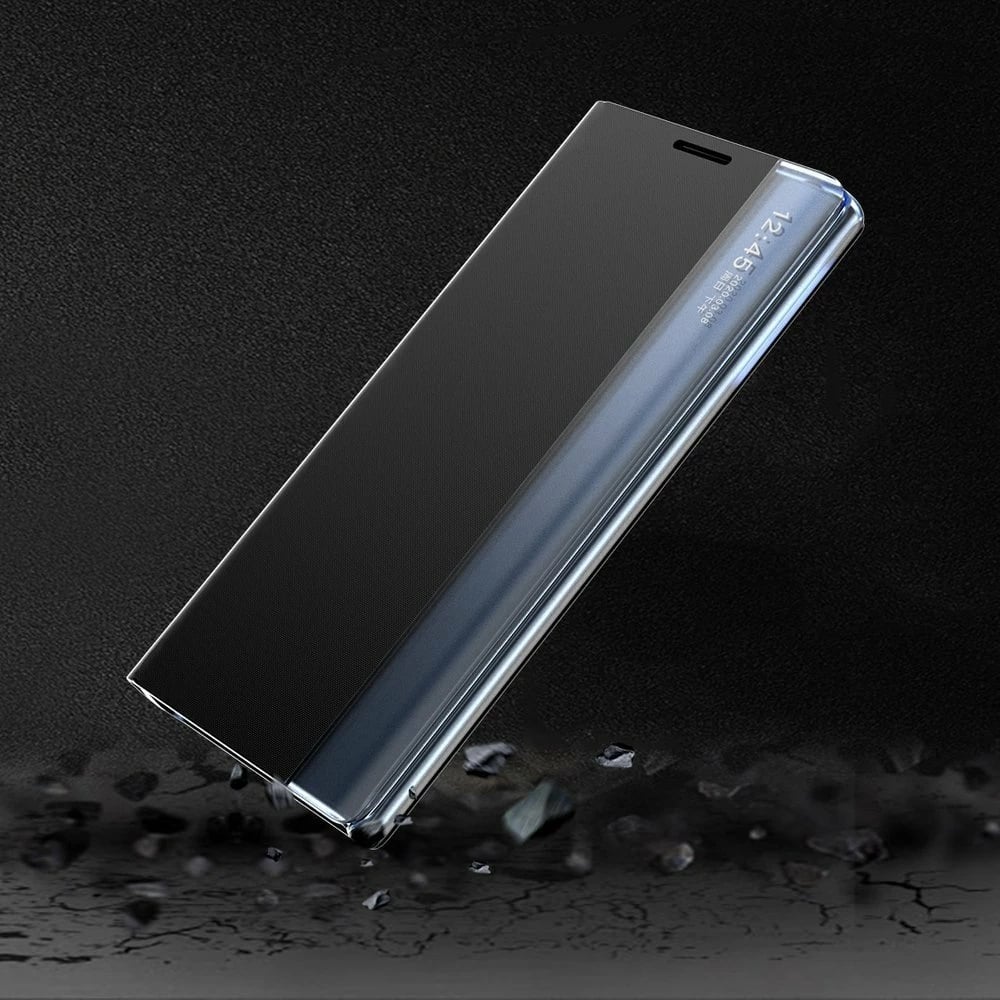 Mbështjellës Hurtel Sleep Case Bookcase me smart window për Xiaomi Redmi K40 Pro+, K40 Pro, K40, Poco F3, Blu