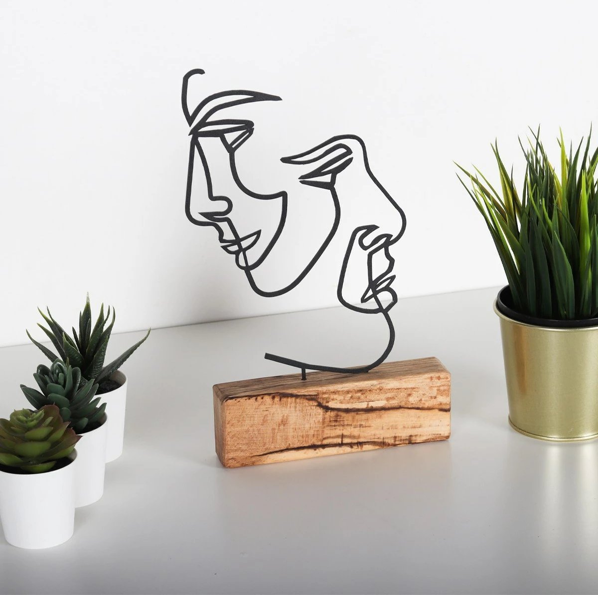 Objekt dekorativ Aberto Design, M-035, metal i zi, bazë druri