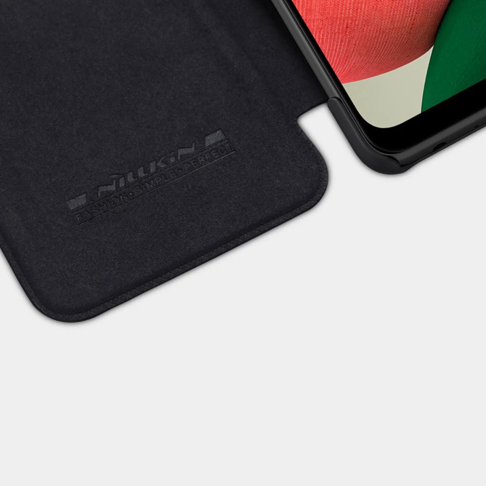 Mbështjellës Nillkin Qin për Samsung Galaxy A22 4G, lëkurë ekologjike, Kafe