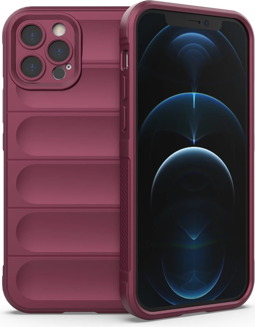 Mbështjellës Hurtel Magic Shield Case për iPhone 12 Pro, fleksibil, i blinduar, i kuq