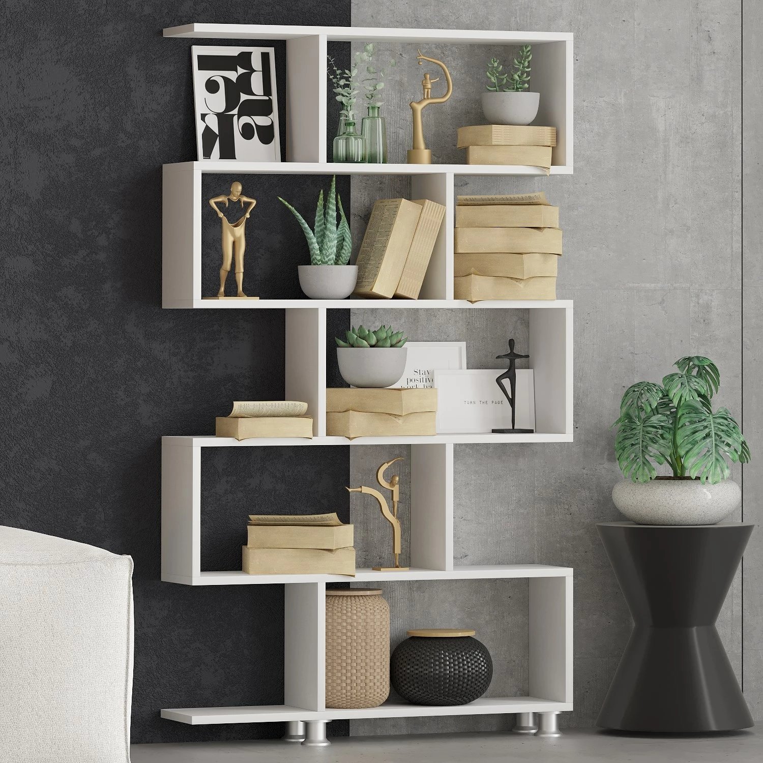 Raft librash Hanah Home, Nilüfer, ngjyrë e bardhë