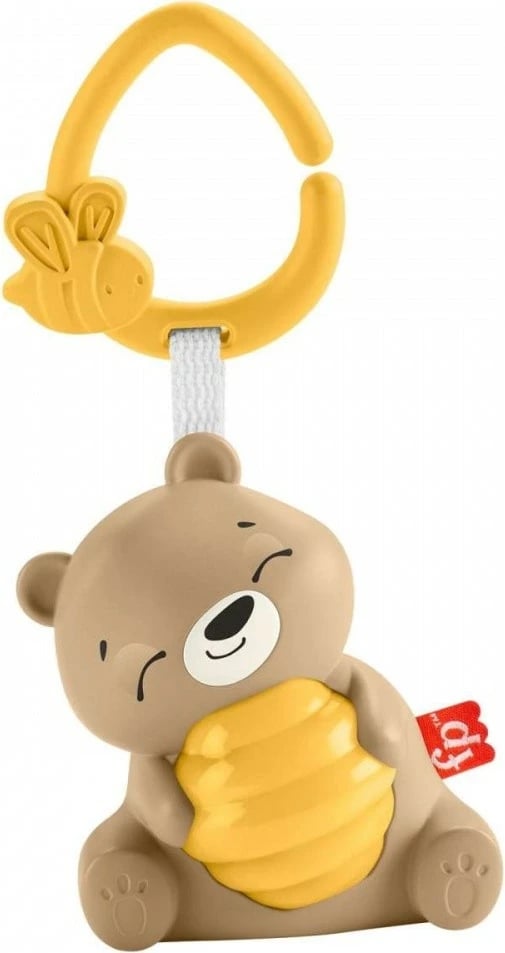 Lodër qetësuese Fisher Price Teddy Bear Soother HRB18, me muzikë dhe dritë, Kafe/Verdhë