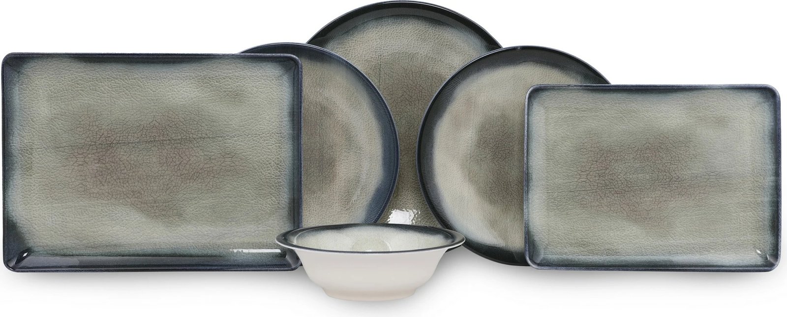 Set enësh për drekë, porcelani, 26 copë, Hermia, BNTS26YS890233, ngjyrë kaltër e errët dhe kafe