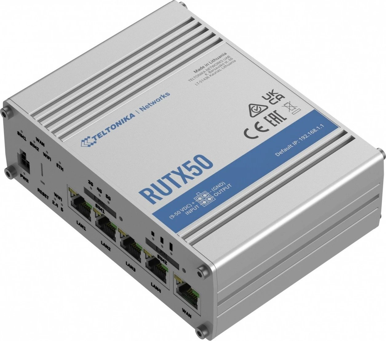 Router TELTONIKA RUTX50, 5G, Dual SIM, 4xLAN, WiFi, USB2.0, Alumini