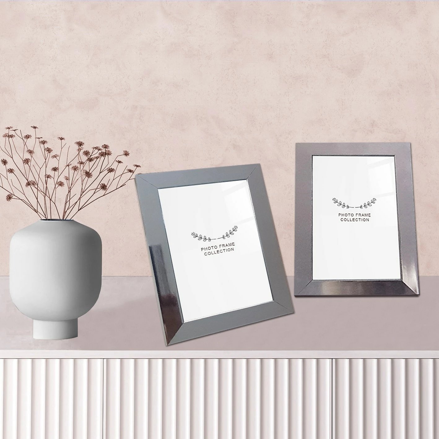 Set kornizash për foto (2 copë), ngjyrë argjendi, Evila Originals, 15x21cm, 2IGFC1026_1521