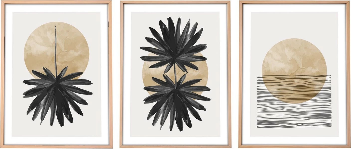 Pikturë dekorative me kornizë MDF (3 pjesë), Wallity, Huhu210, 50x70cm