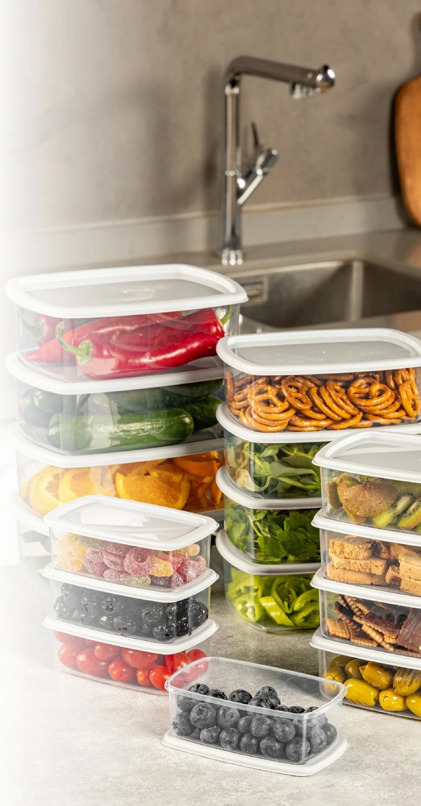 Set kuti për organizim (16 copë), Hermia, SYBOX16LIKRSK, ngjyrë gri