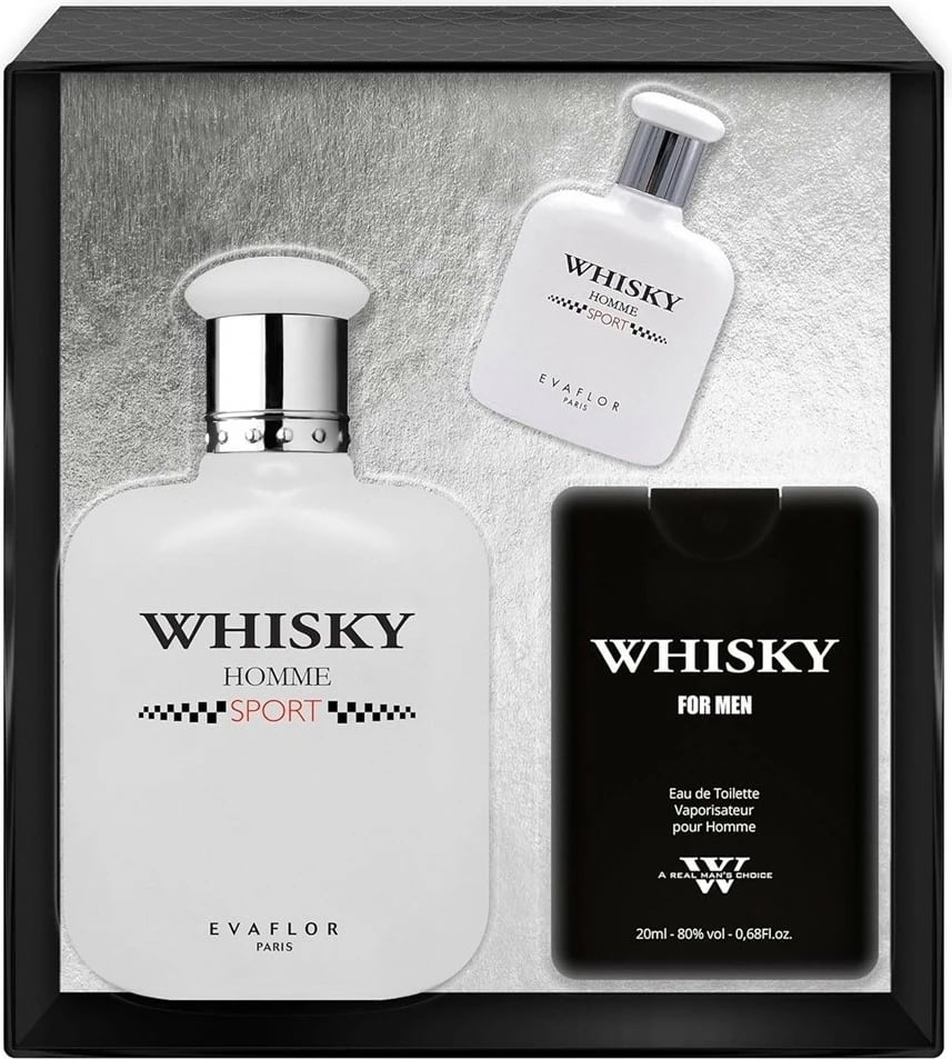 Set Eau de Toilette për meshkuj Evaflor Whisky Homme Sport 100ml + 10ml + 20ml