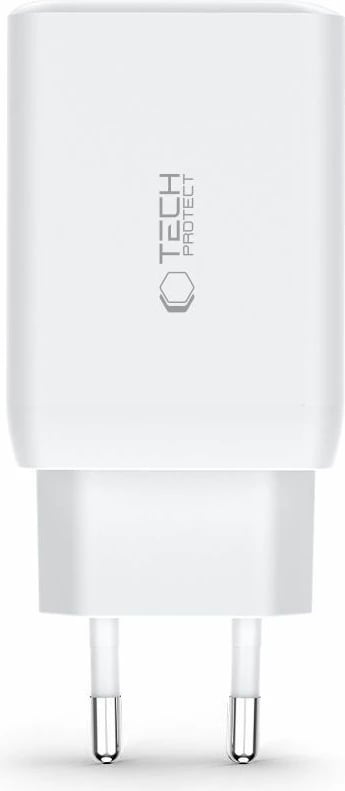 Karikues rrjeti Tech-Protect C65W, 2x USB-C PD 65W / USB-A QC 3.0, Bardhë
