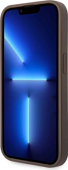 Mbështjellës Guess GUHCP15X4GMGBR për iPhone 15 Pro Max 6.7", 4G Big Metal Logo, Kafe
