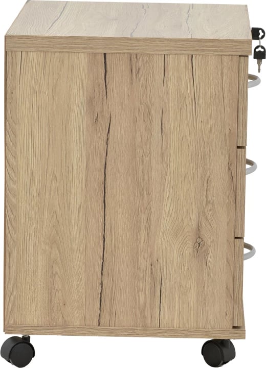 Komodë zyre me rrota, ngjyrë natyrale, Anze, 48x38x53cm