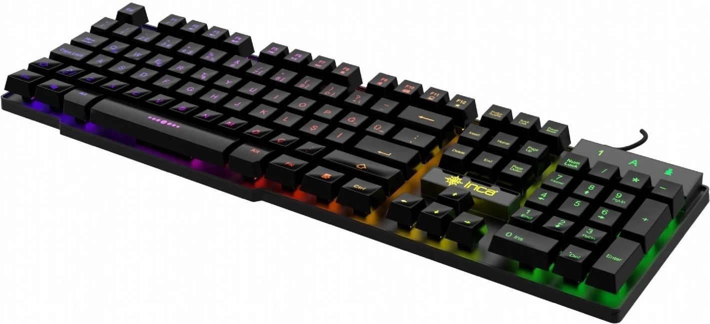 Tastierë gaming Incase IKG-446 Regenbogen, mekanike, RGB, QWERTZ, e zezë