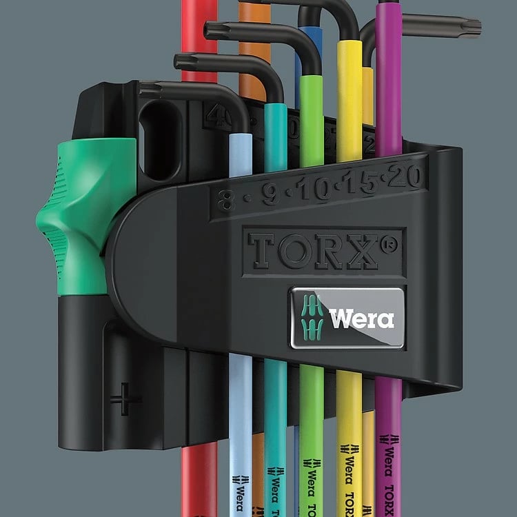 Set çelësa L-torx Wera 967/9 TX BO, 9 copë, çelik, multikolor, 80 mm