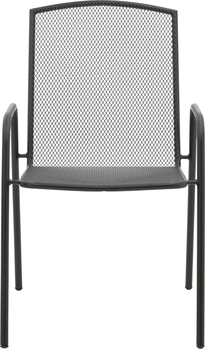 Karrige për kopsht Pomedon e grumbullueshme, metalike, ngjyrë e zezë, 56x64x87cm