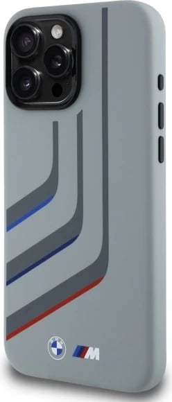 Mbështjellës BMW Silicone Turning Lines MagSafe për iPhone 16 Pro Max, Gri