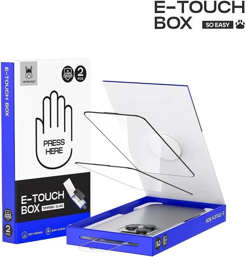 Komplet i Kutis se Instalimit te Xhamit Mbrojtes TECH TIME XH-1003A (13 PRO MAX/14 PLUS) (Transparente, IP14PROMAX)