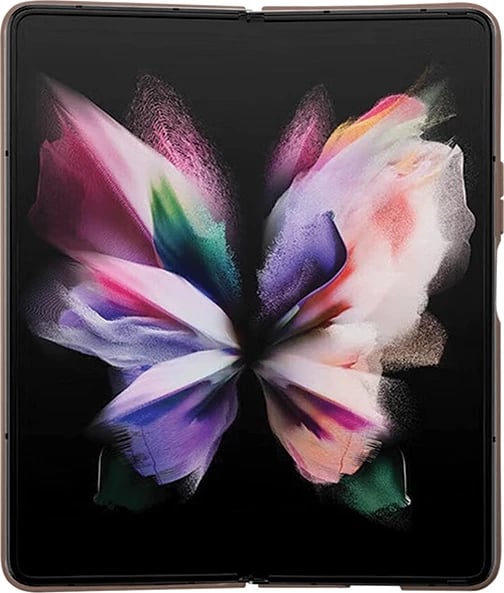 Mbështjellës Guess Leather 4G Triangle Strass për Samsung Galaxy Z Fold 5, Kafe