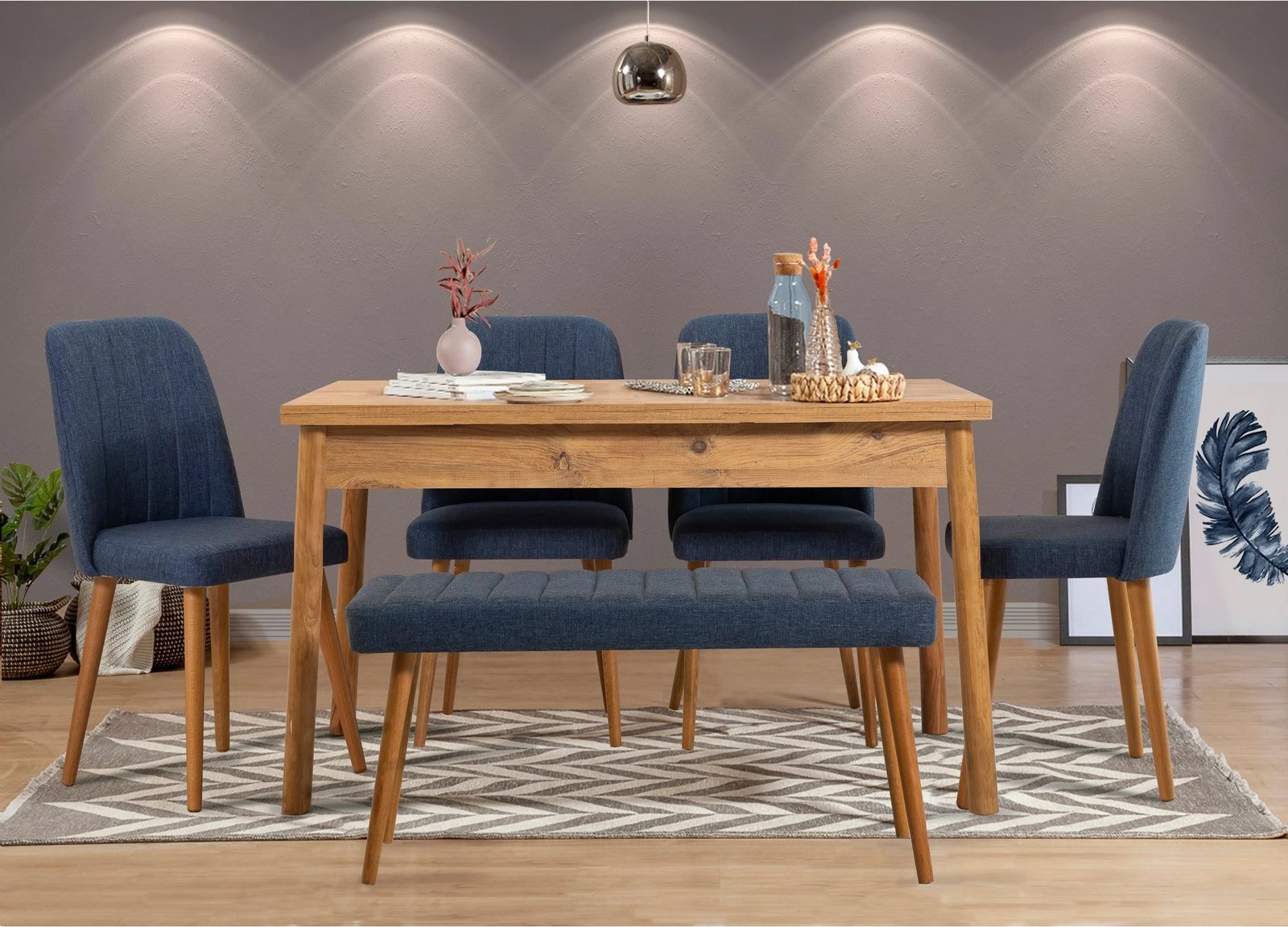 Tavolinë ngrënieje Hanah Home, Costa Masa, ngjyrë Atlantic Pine