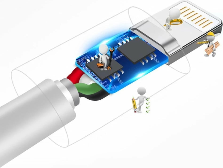 Kabllo Dudao L1L, USB në Lightning, 1m, 3A, Bardhë