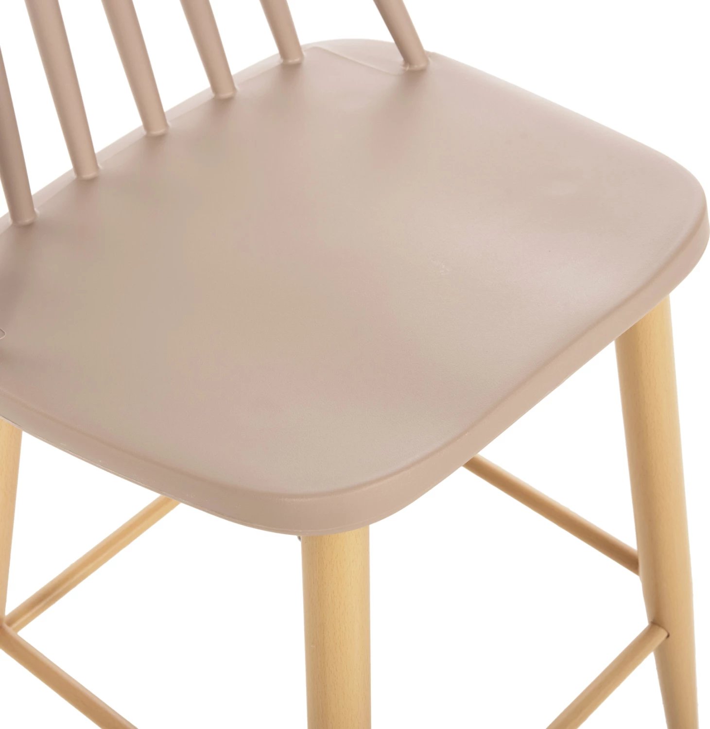 Karrige për bar mesatare VANESSA FH9300.25 ngjyrë kapuçino PP & këmbë metalike ngjyrë druri 45,5x46x97Hcm., set prej 2 copë