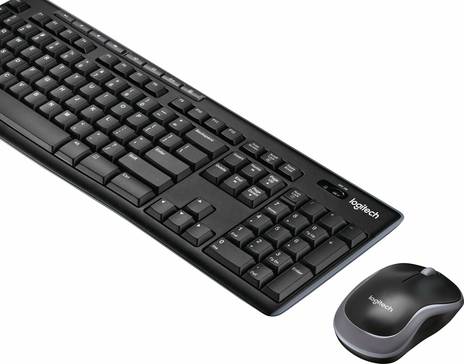 Komplet wireless Logitech MK270, QWERTY, Maus përfshirë, E zezë