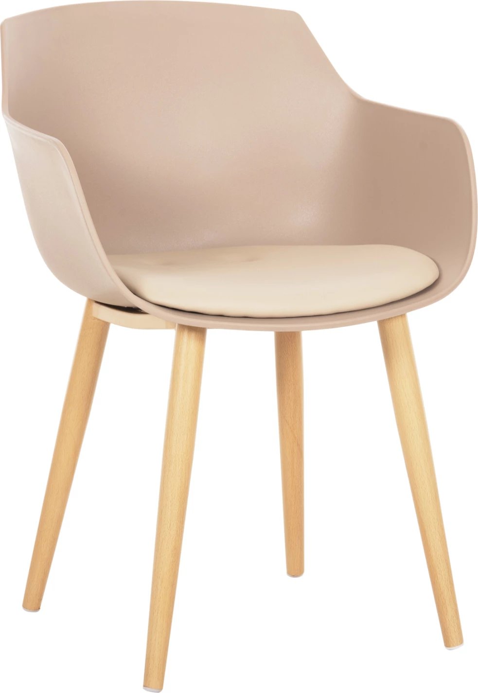 Karrige për ngrënie LUCIE FH8242.11, ngjyrë kapuçino, këmbë metalike ngjyrë druri, 56x55.5x80H cm., set prej 2 copë