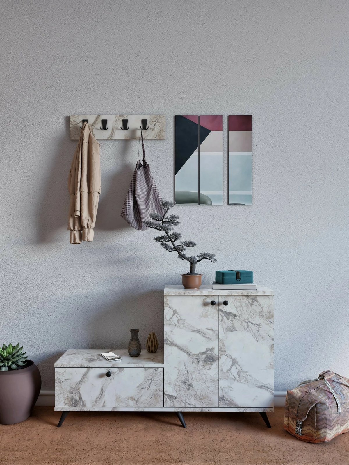 Stendë korridori, ngjyrë mermeri Ephesus, Skye Decor